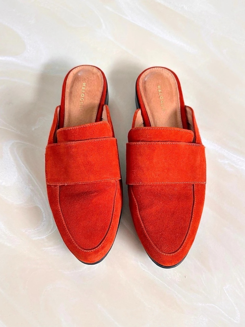 HALOGEN Mule Slides in Orange US 6.5